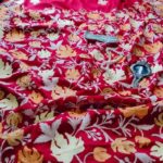 Chinnon Crepe Silk Kashmiri Embroidery Saree