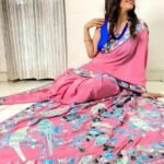Pure Crepe Silk Saree With Aari Kashmiri Embroidery