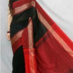 Soft Khadi Cotton With Contrast Temple Zari Border