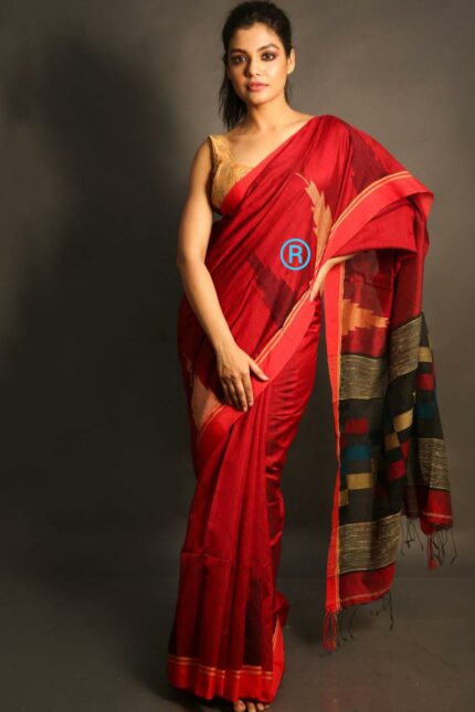 Soft Silk Cotton Saree with Temple Border