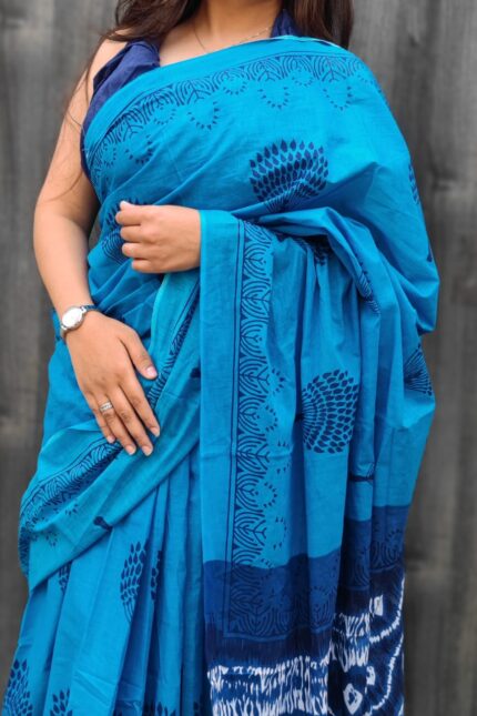 Cotton Printed Mulmul Saree