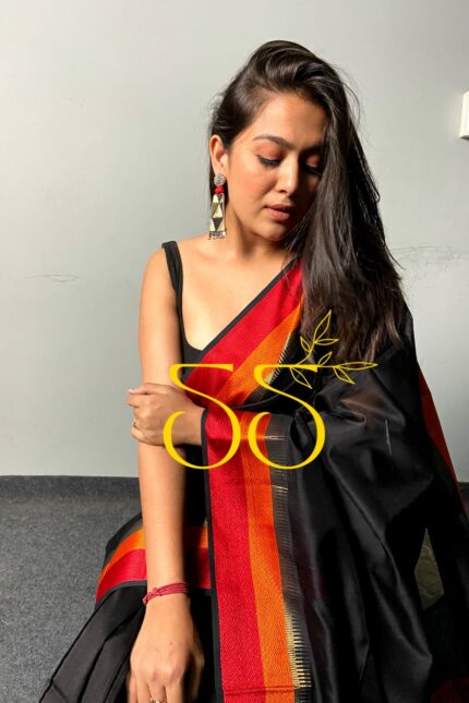 Maheshwari Silk Cotton Temple Border Saree