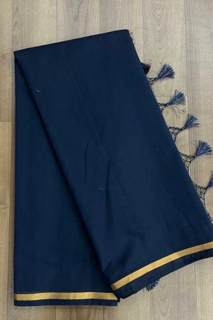 Maheshwari Cotton Sarees With Contrast Blouse