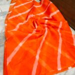 Organza Tie & Dye Lehriya Hand Crafted Saree