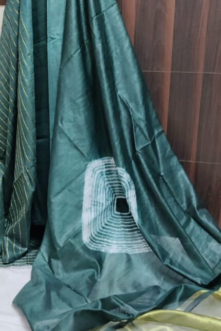 Semi Tussar Silk Saree with Shibori Pallu