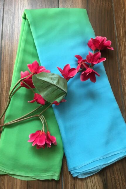 Pure Chiffon Double Shade Saree