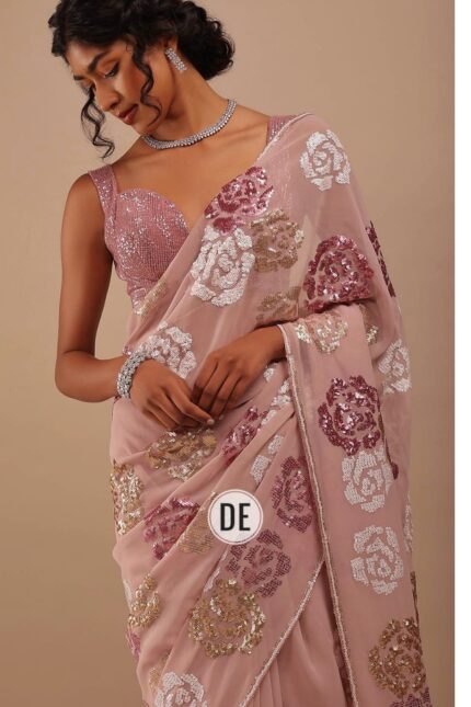 Designer Sequins Georgette Saree
