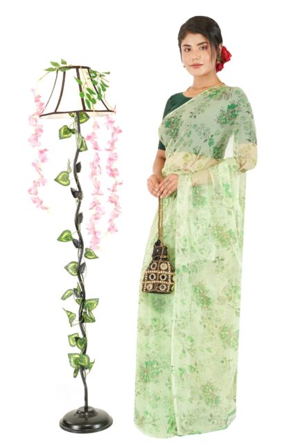 Ever Charming Floral Semi Chiffon Saree