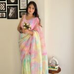 Printed Georgette Sequins Saree