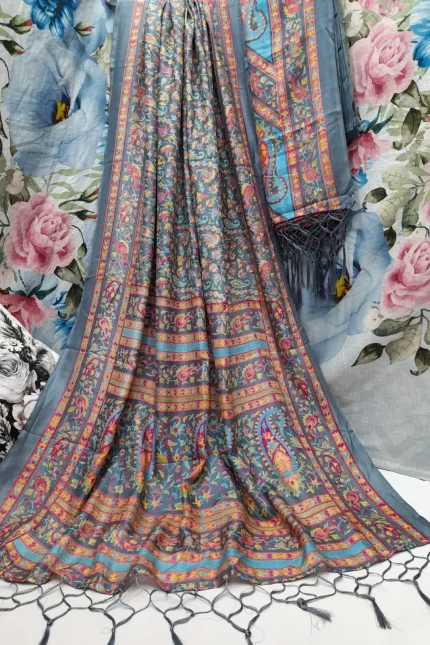 Pashmina Sarees With Matching Shawl