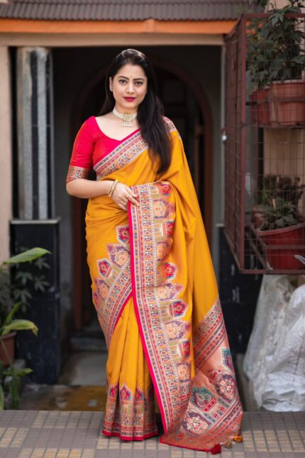 Designer Kashmiri Kani Silk Cotton Saree