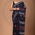 Bagru Print Modal Silk Saree