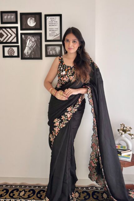 Designer Embroidered Silk Saree
