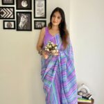 Purple Sequence Georgette Crushed