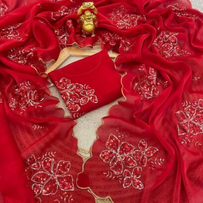 Red Jimmy Choo Saree