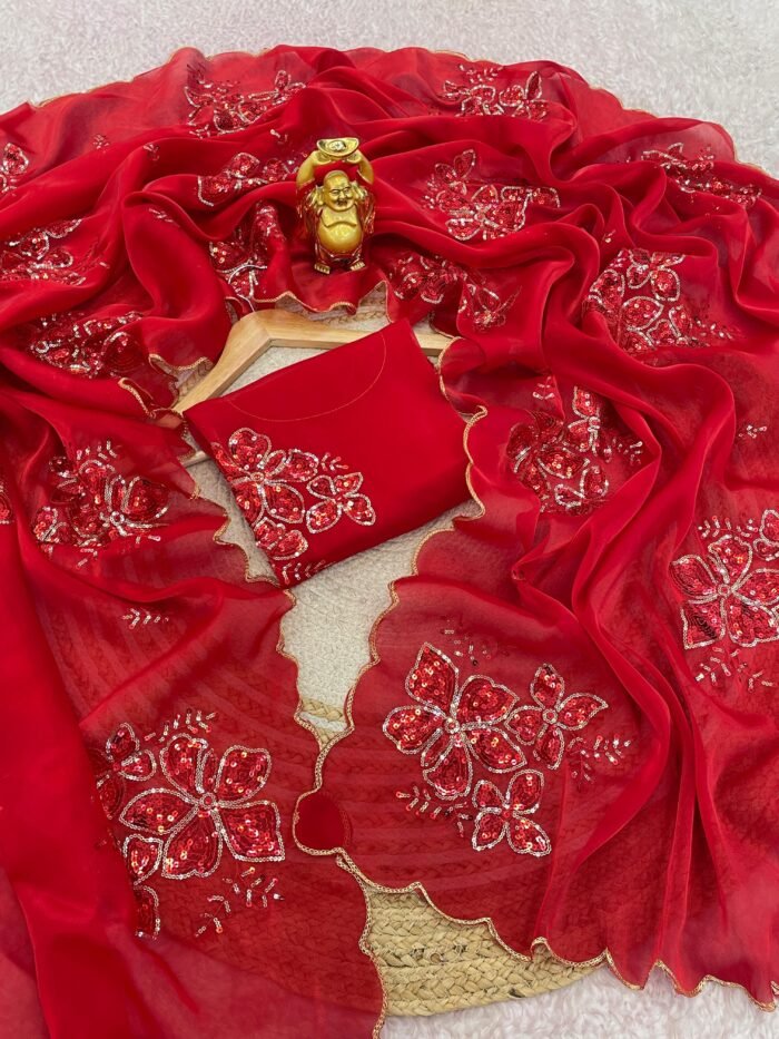 Red Jimmy Choo Saree