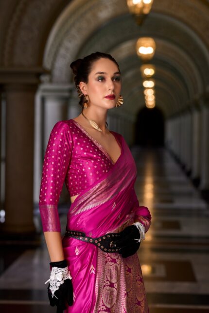 Banarasi Mashru Satin Silk Sarees - SareSagaa