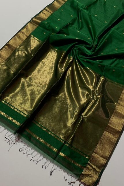 Maheshwari Handloom Zari pallu Buti saree