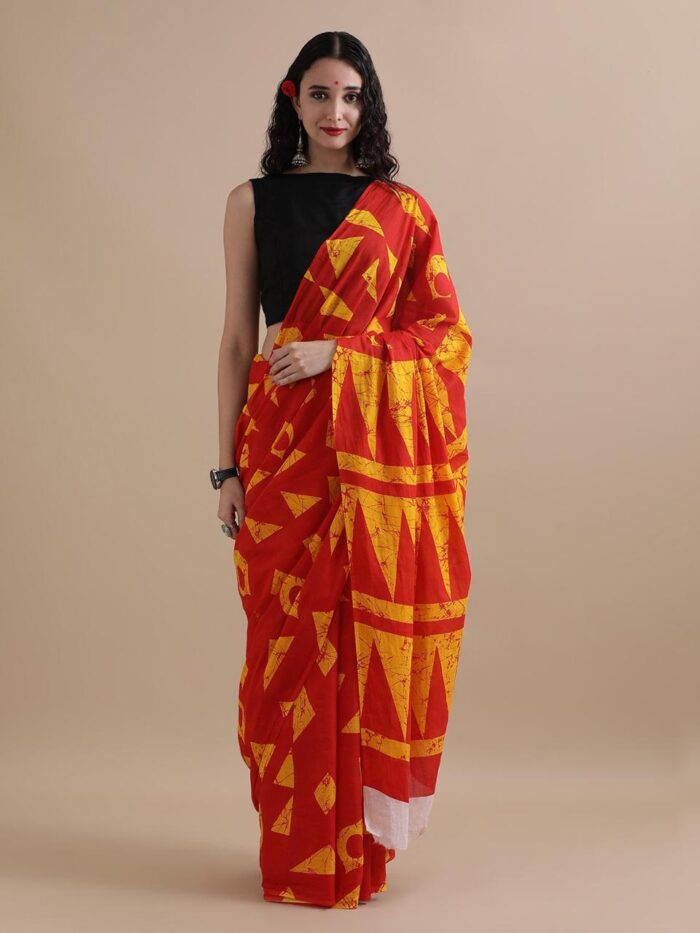 Jaipuri Cotton Printed Mulmul Saree