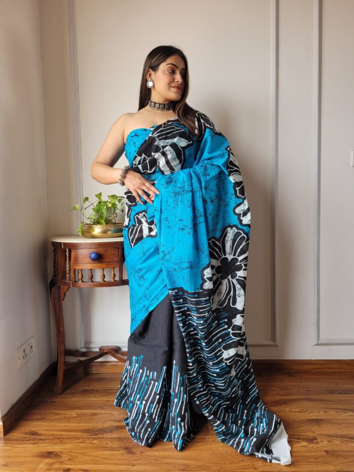 Pure Cotton MulMul Jaipuri Printed Saree