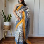 Cotton MulMul Jaipuri Printed Saree