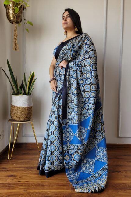 Cotton MulMul Jaipuri Printed Saree