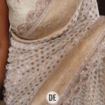 Pure Khaddi Georgette Designer saree with Double Scallop Intricate Border