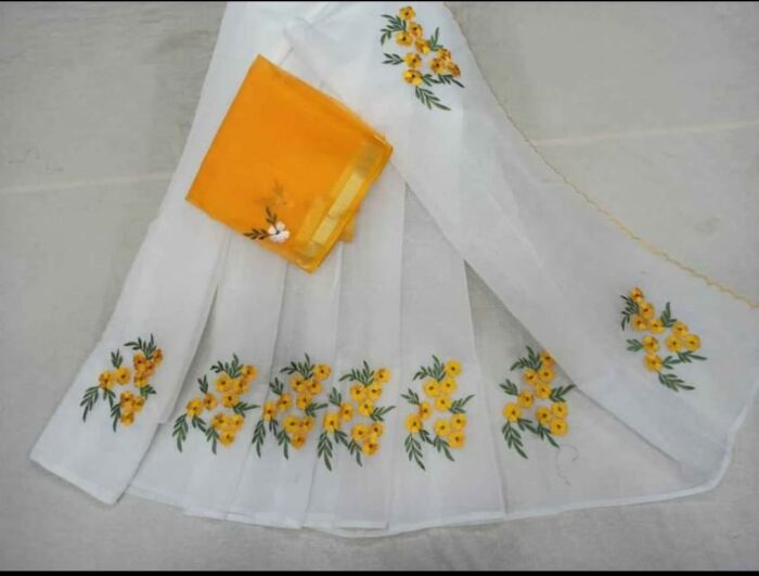 Soft Kota Cotton sarees with Elegant Embroidery Motiffs