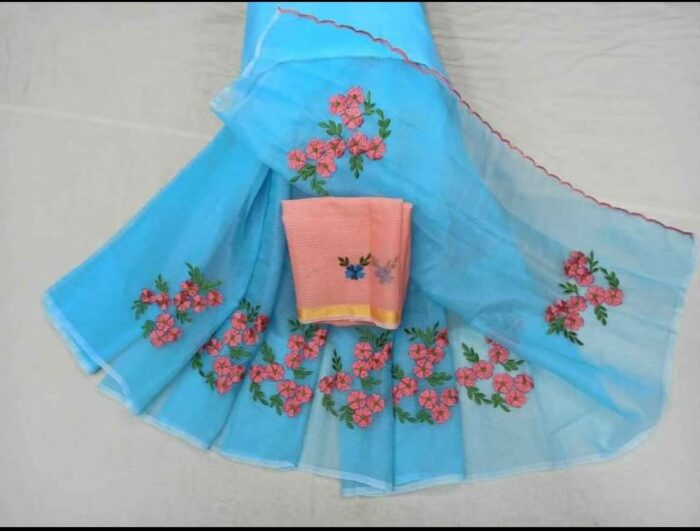 Soft Kota Cotton sarees with Elegant Embroidery Motiffs