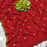 Mul Cotton with Allover Phool Embroidery Saree