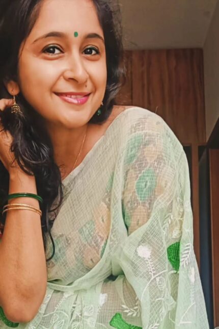 Soft Kota Doria Cotton Saree with Parrot Embroidery Motiffs