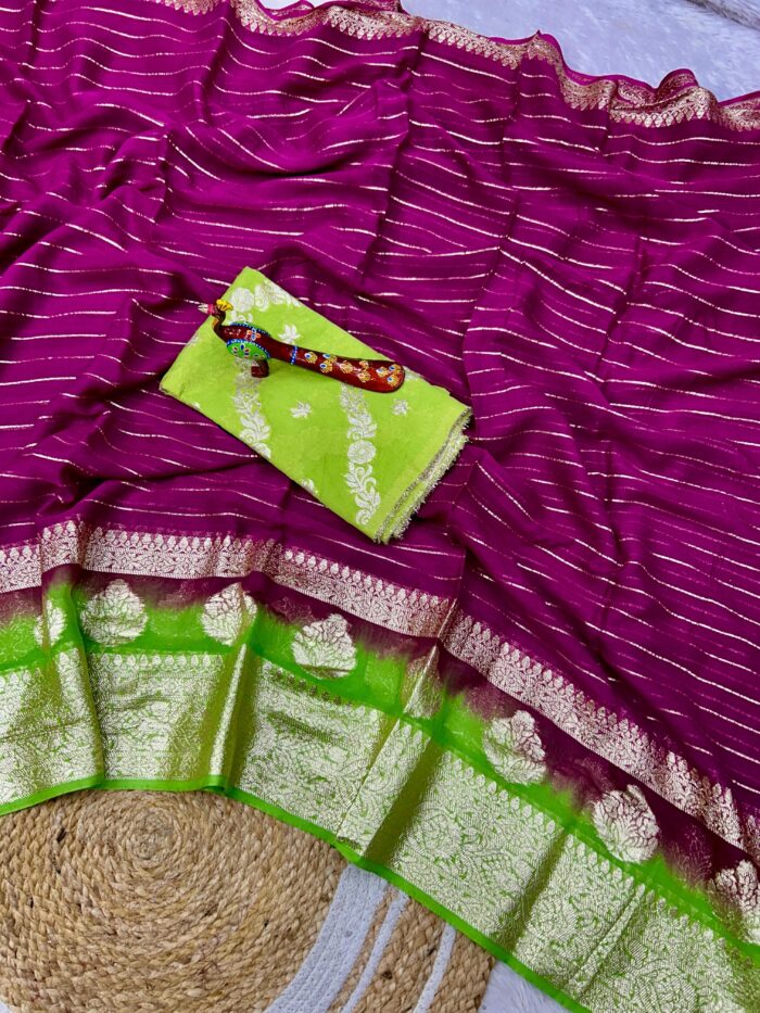Viscose Georgette Saree With Blouse