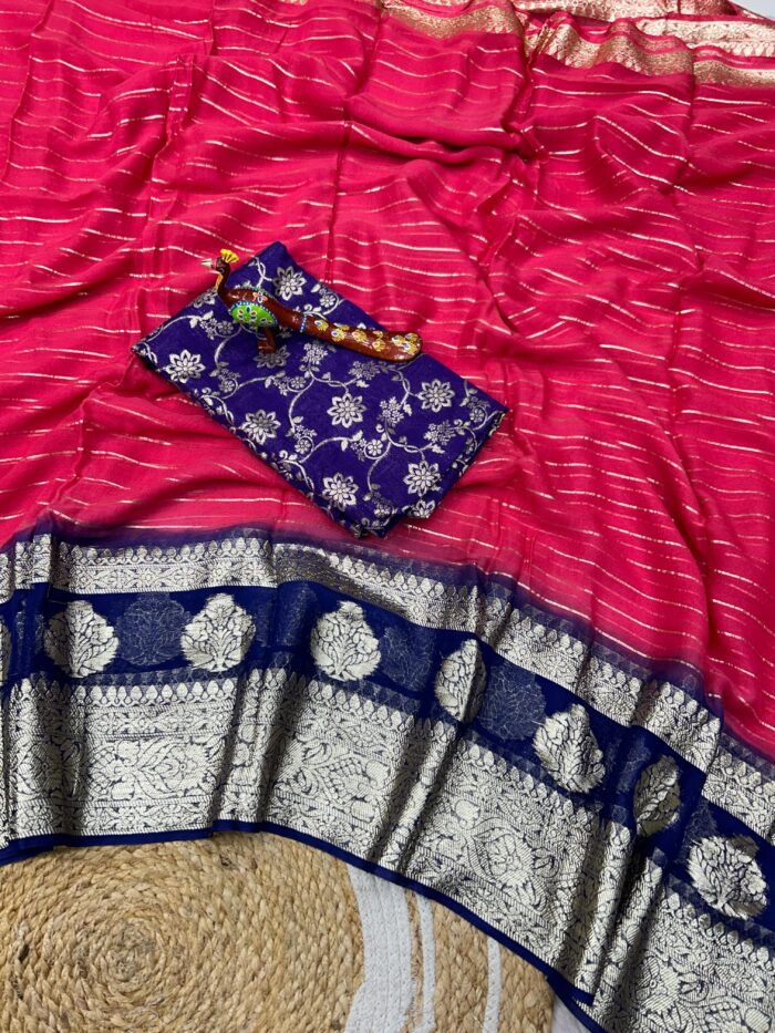 Viscose Georgette Saree With Blouse