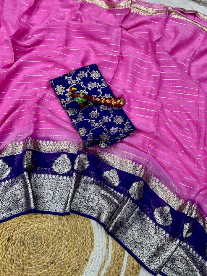 Viscose Georgette Saree With Blouse