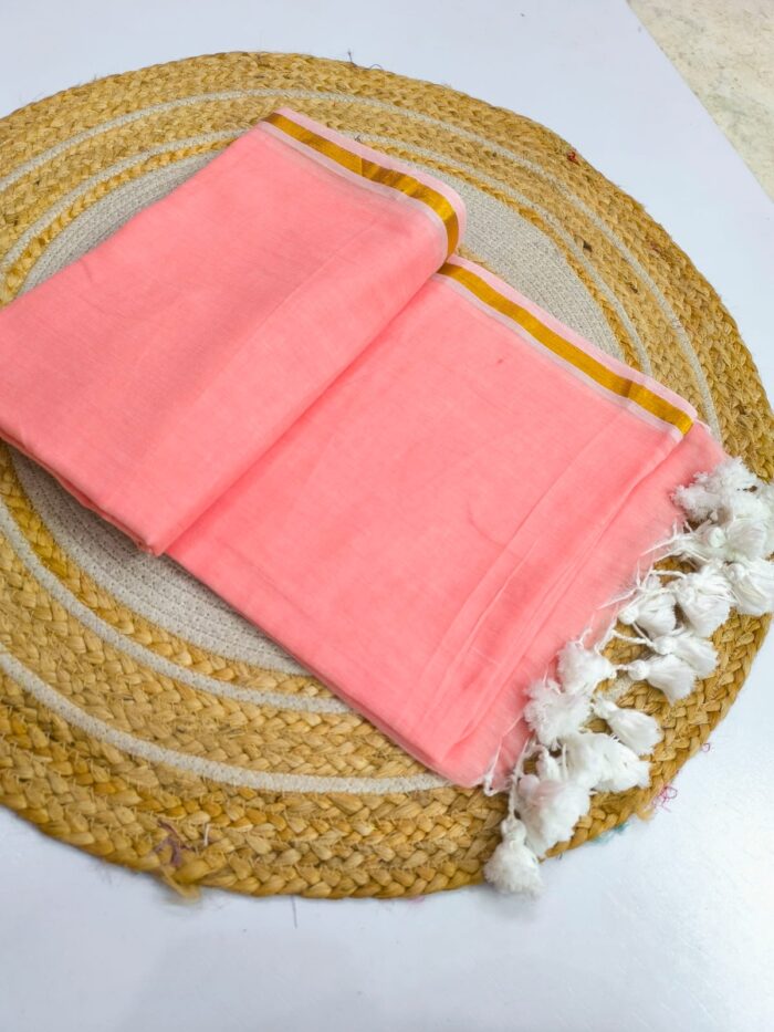 Premium Quality Soft Mul Mul Cotton Saree With Zari Border