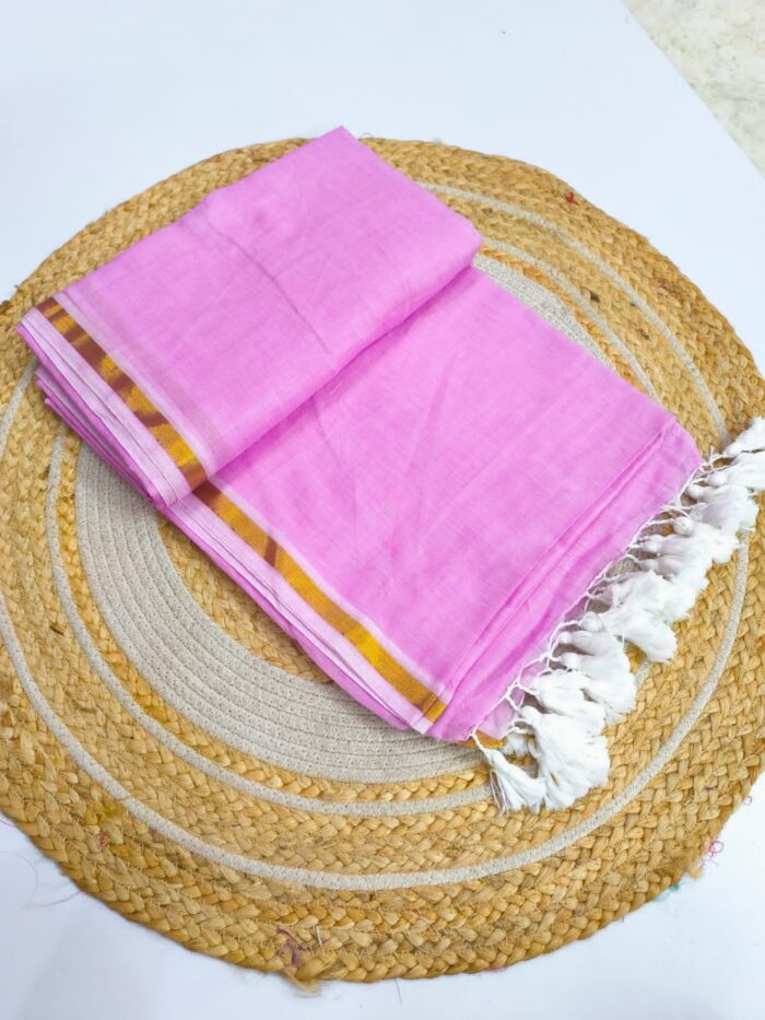 Premium Quality Soft Mul Mul Cotton Saree With Zari Border