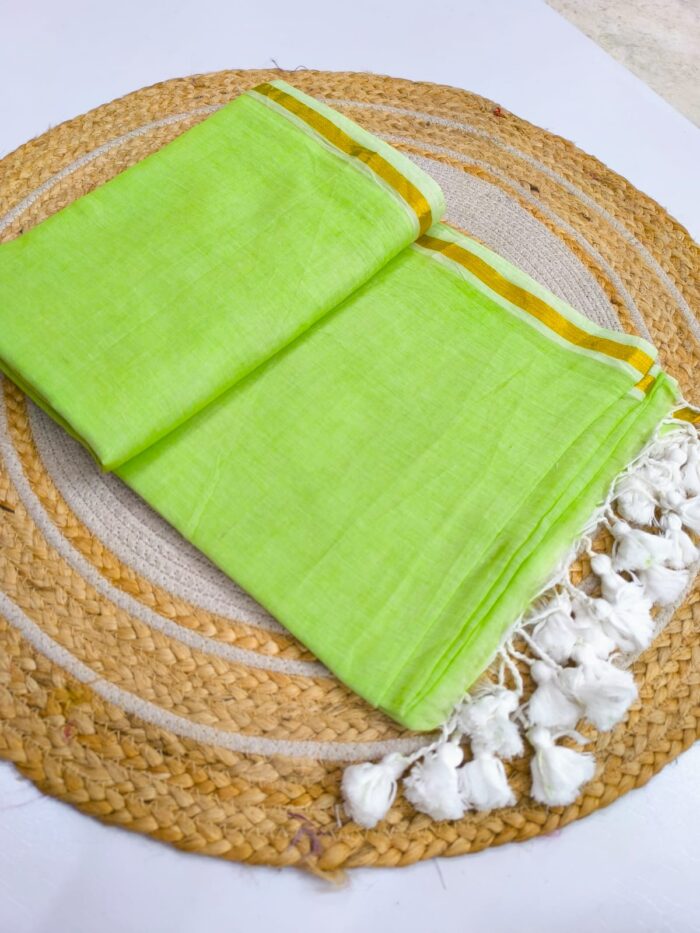 Premium Quality Soft Mul Mul Cotton Saree With Zari Border