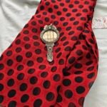 Red Polka Dot Printed Soft Chiffon Saree for Women Lightweight Daily Wear Elegant Designer Saree