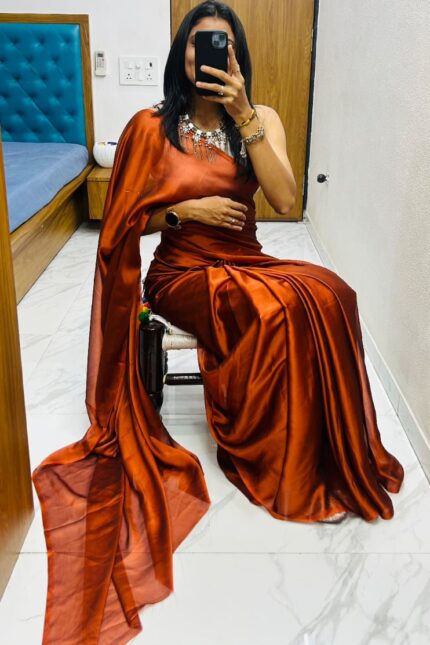 SareSagaa Designer Plain Rangoli Silk Saree