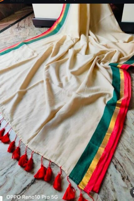 Hand Woven Pure Mul Mul Cotton Saree