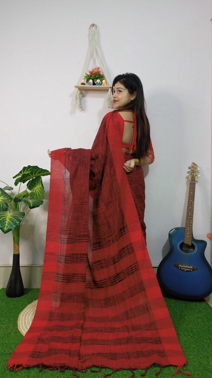 Jharna Khadi Bengal Handloom Soft Saree with Blouse