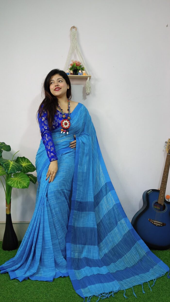 Jharna Khadi Bengal Handloom Soft Saree with Blouse