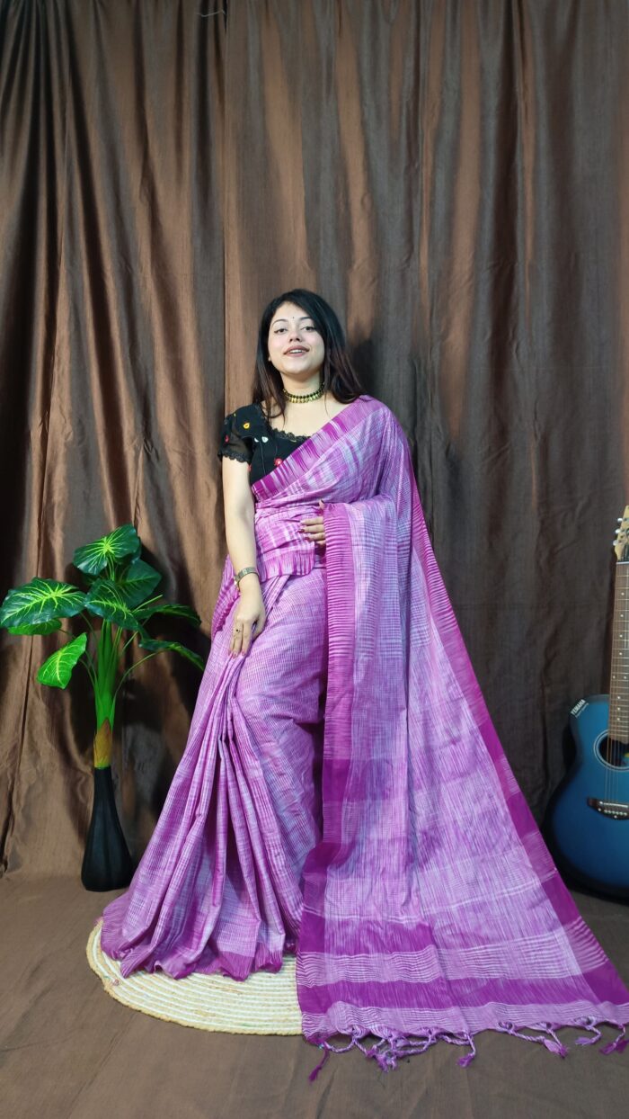 Jharna Khadi Bengal Handloom Soft Saree with Blouse