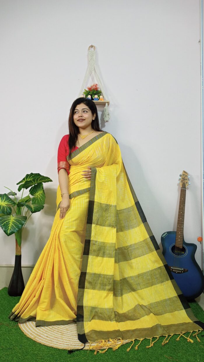 Jharna Khadi Bengal Handloom Soft Saree with Blouse