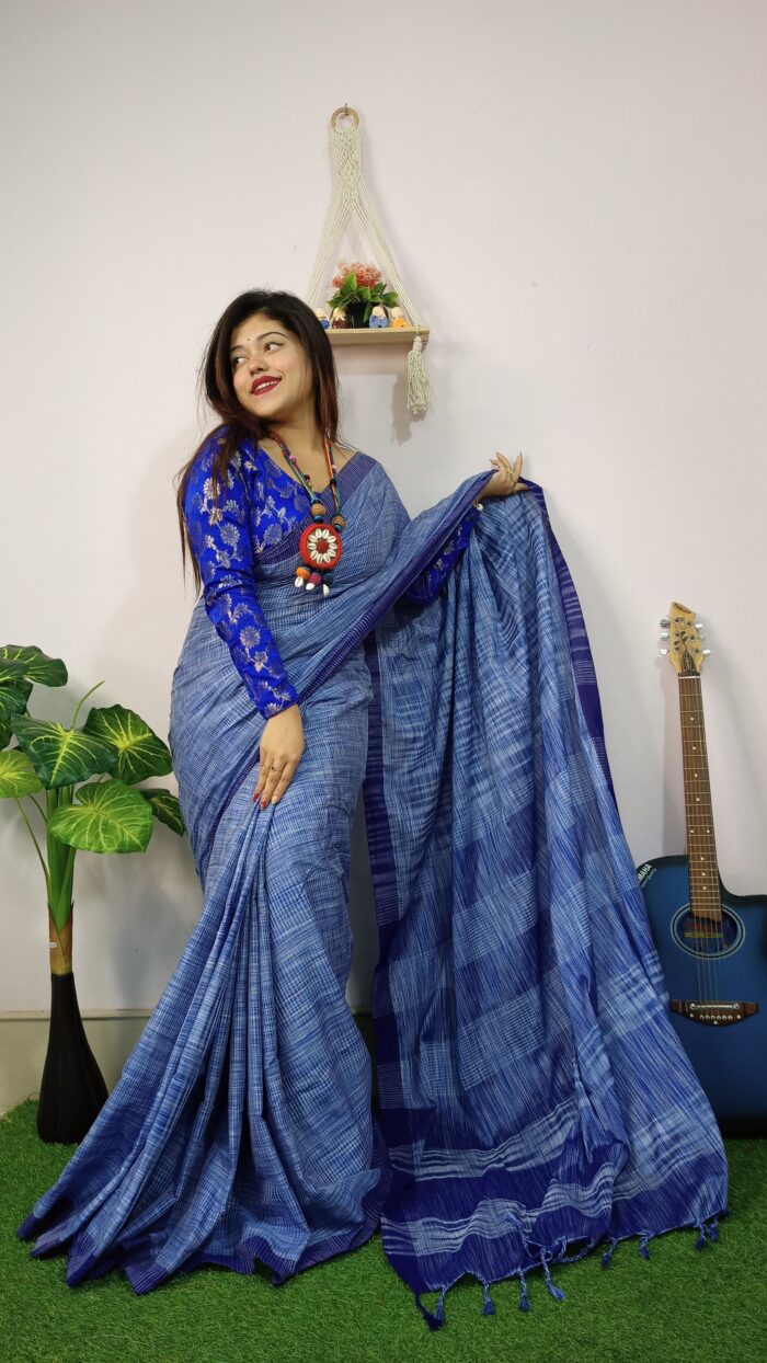 Jharna Khadi Bengal Handloom Soft Saree with Blouse