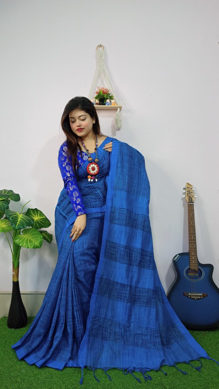 Jharna Khadi Bengal Handloom Soft Saree with Blouse