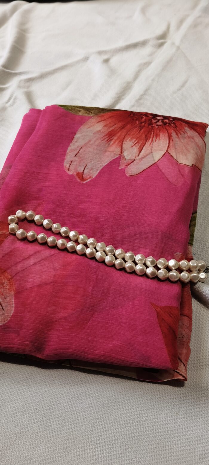 Floral Printed Chiffon Saree