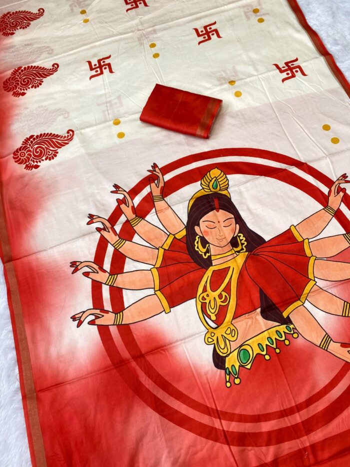 Celebrate Durga Pooja in style with our stunning Cotton Tussar sarees