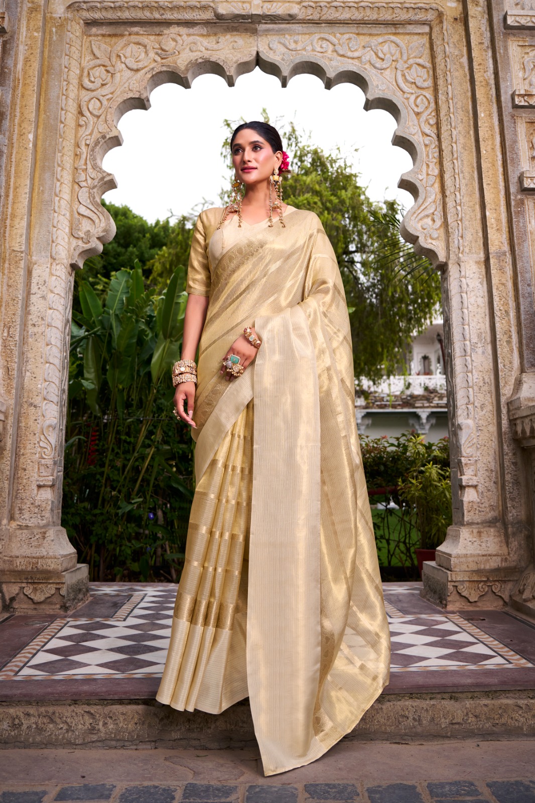 WhatsApp Image 2026-05-12 at 4.07.06 PM Golden Beige Gold Tissue Zari Weaving Work Saree with Elegant Traditional Festive Look