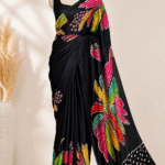 Printed Satin Saree for Party Wear
